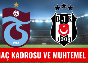 Süper Lig Derbisi Trabzonspor – Beşiktaş Maç Kadrosu ve Muhtemel 11 Kadrosu