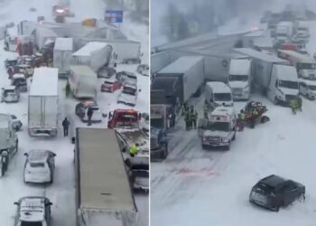 Amerika’da buzlanma felakete yol açtı! 100 araç birbirine girdi