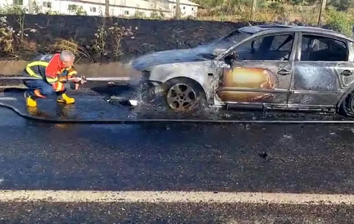 Bingöl’de seyir halindeki otomobil alevlere teslim oldu